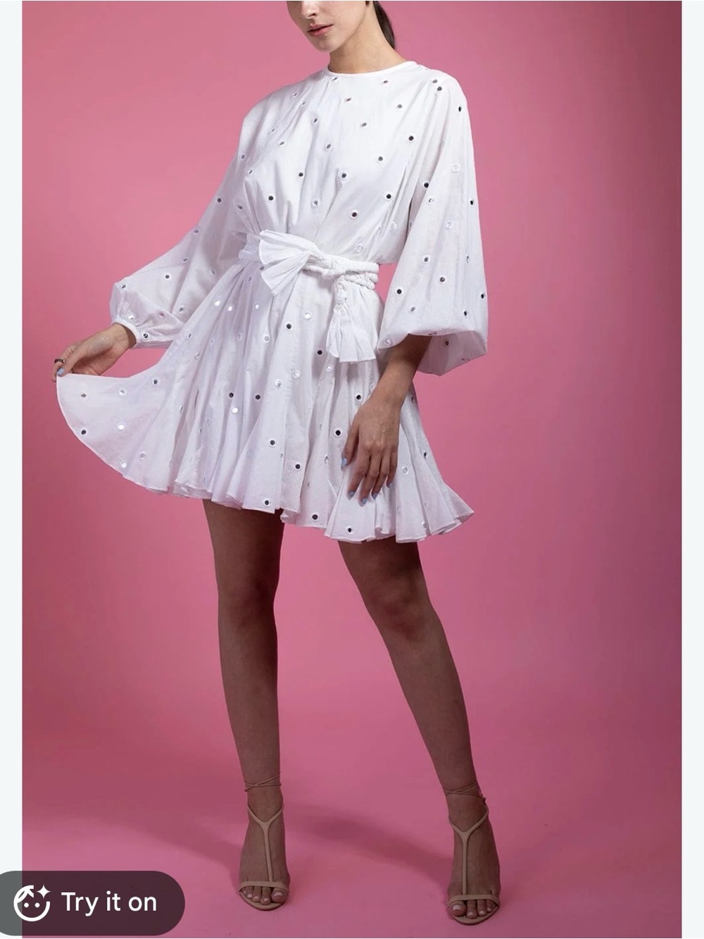 Rhode Ella Dress in White Mirror